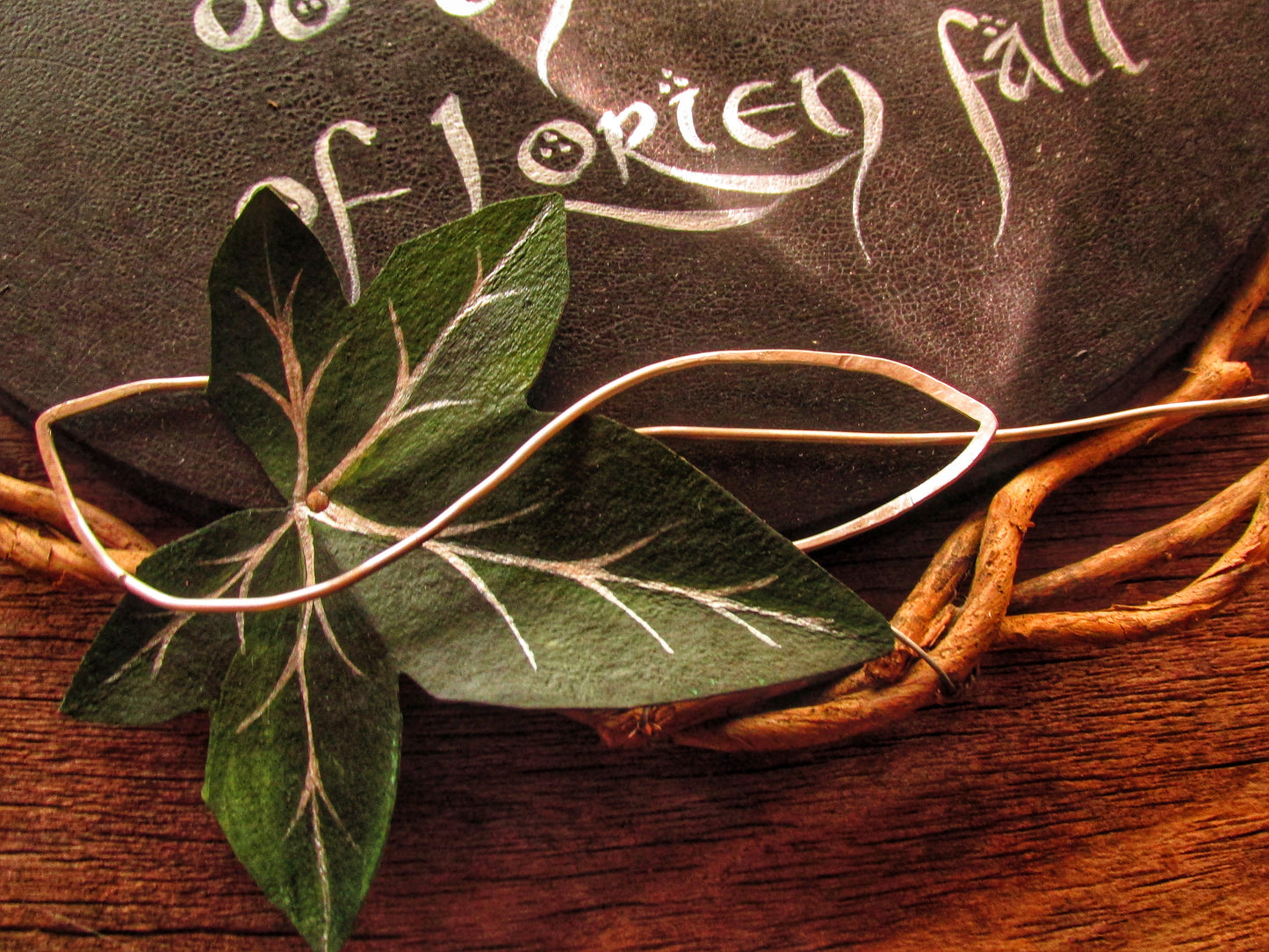Upcycled - Hobbit sign - Not idly do the leaves of Lorien fall
