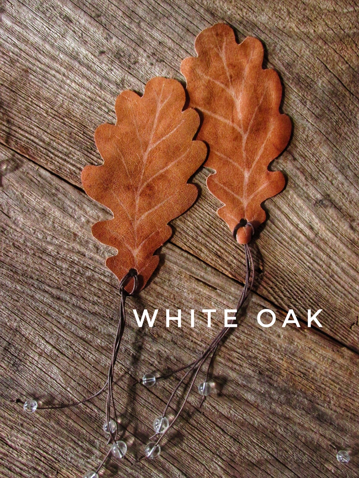 Upcycled leather bookmarks "Autumn Leaves"