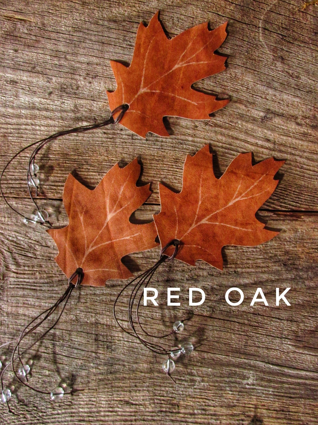 Upcycled leather bookmarks "Autumn Leaves"