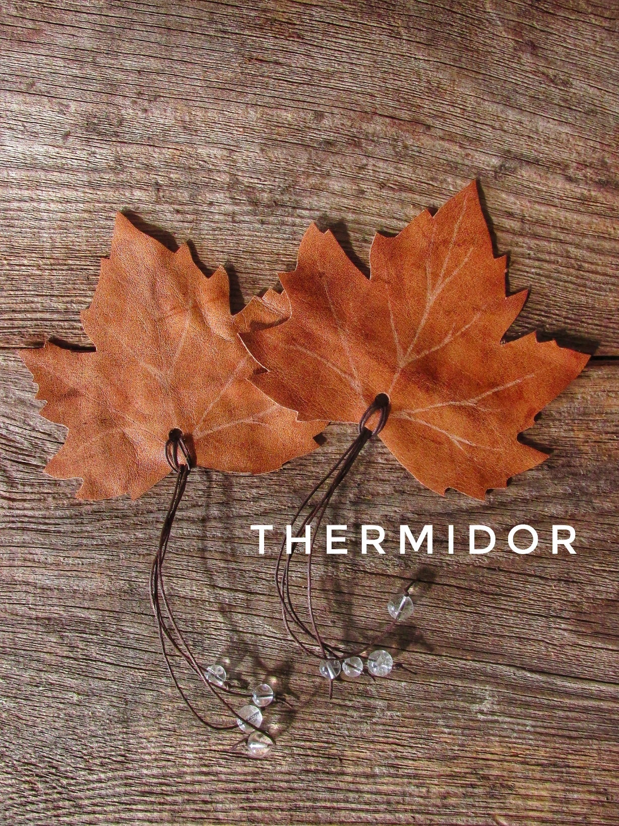 Upcycled leather bookmarks "Autumn Leaves"
