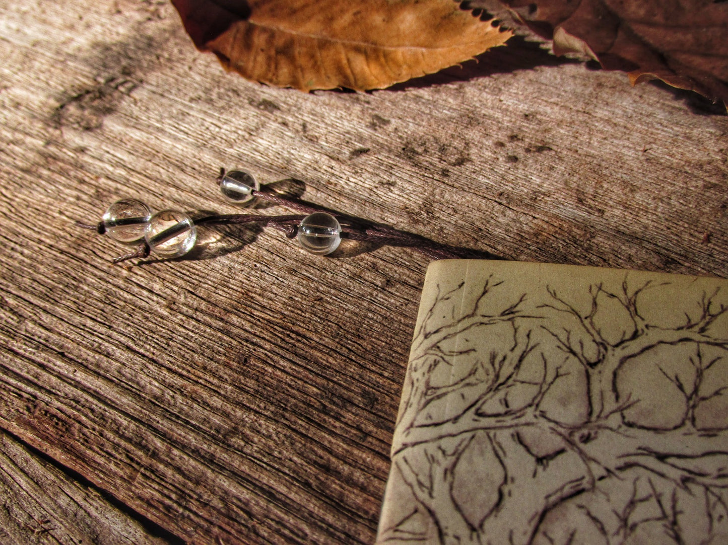 Upcycled leather bookmarks "Autumn Leaves"