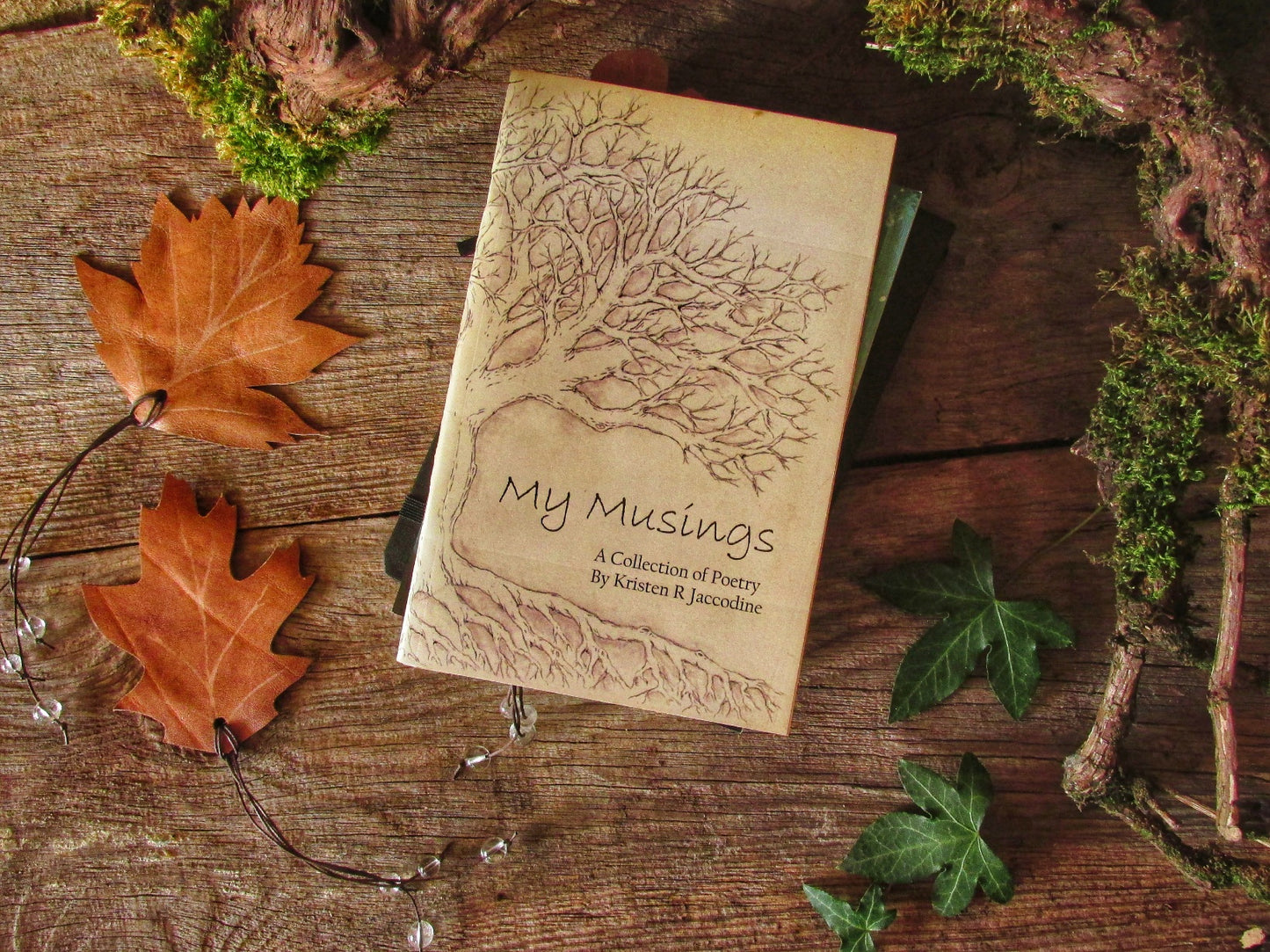 Upcycled leather bookmarks "Autumn Leaves"