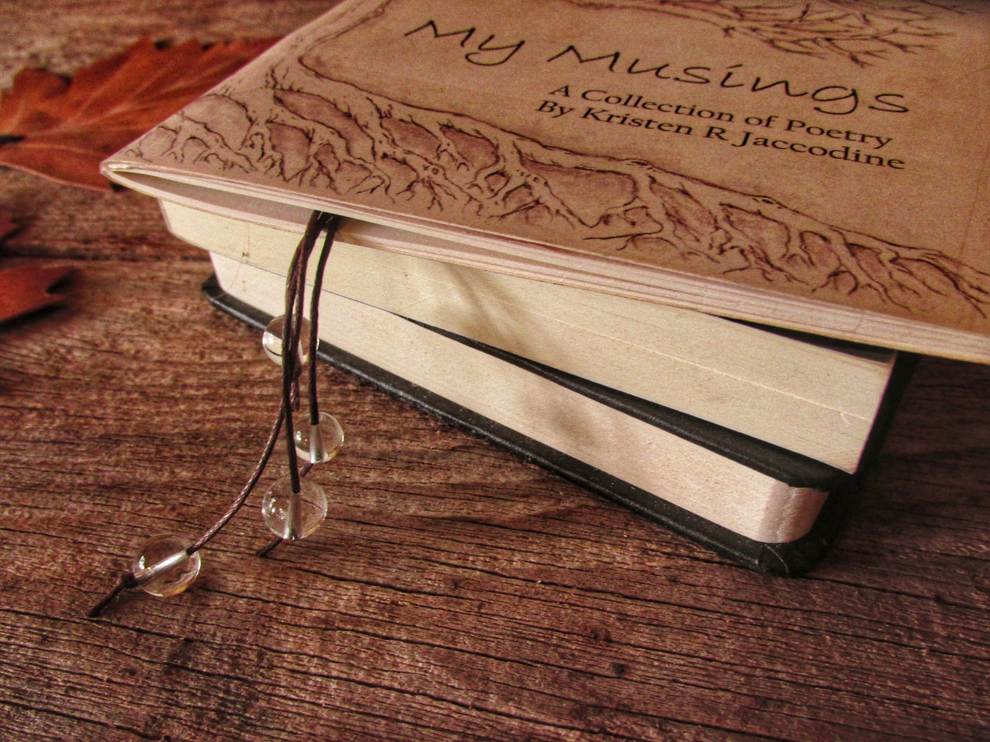Upcycled leather bookmarks "Autumn Leaves"